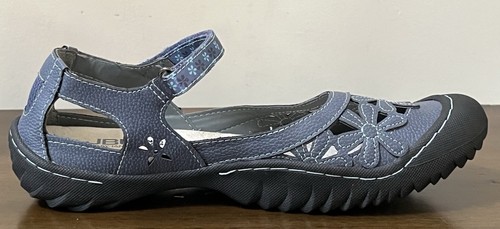JBU Jambu Wildflower Shoes Blue Floral Cutout Mary Jane Comfort Vegan Flat Sz 8M - 第 19/24 張圖片