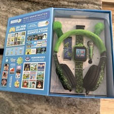 iTech Jr Unisex Kids Smartwatch Mini Mic Band Strap  Headphones Green Alien New