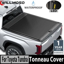 5.5Ft(66in) Retractable Truck Bed Hard Tonneau Cover For 19-25 Tundra Aluminum