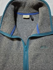 LL Bean Men’s Large Gray Fleece Vest Full Zip Made in USA Size Tag Missing