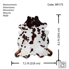 Cowhide Rug Tricolor High Quality Hair on Hide Size: X-Jumbo(XXL)BR173