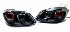 Fit 2005-2010 Chevy Cobalt LED Tube Projector Headlights Lamps Chrome LH+RH Pair