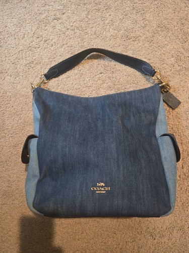 Coach C2830 Pennie Blue Denim Crossbody & Schultertasche abnehmbare Träger - Bild 1 von 9