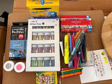 Bundle of Art & Craft Crayons, pastels, markers, glitter, paint New & Used Fun