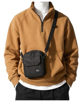 Black Small Side Shoulder Bag Crossbody Bag For Men Mini Messenger Satchel Ba...