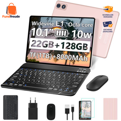2 in 1 Tablet PC 10 Zoll Android 14 mit Tastatur Maus 22