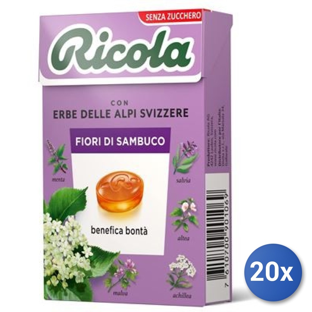 20X Multipack Ricola Elderflower Candies 50G
