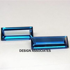 LONDON BLUE TOPAZ NATURAL 4X3 MM BAGUETTE CUT 10 PIECE SET 13.90 AAA