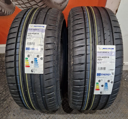 2 x 225/40 ZR18 Michelin Pilot Sport 4 92Y XL TL 225 40 18 2254018- TWO ...