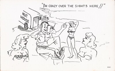 RISQUÉ COMIC - ''Crazy Over the Sights Here!!'' - Beach Blonds, Nut House