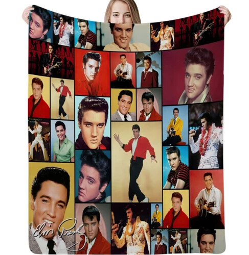 The King 3D Elvis Presley Flannel Blanket Bedroom Living room Sofa Warm Blanket - Picture 7 of 13