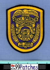 ROCK SPRINGS WYOMING Police Shoulder Patch OLD MINE MINING SHAFT 5A