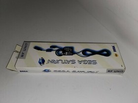 NEW W/CREASED BOX OFFICIAL SEGA SATURN RF RFU TV CORD SWITCH CABLE ORIGINAL