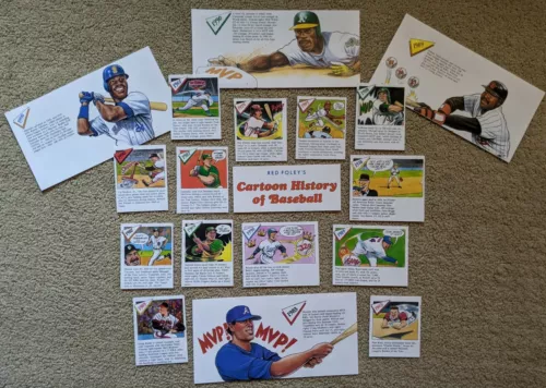 U Pick 1992 Red Foley Cartoon History Page Cuts - Neat Illustrations!