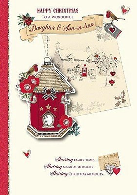 1398 craftsuprint roses Daughter and Son-in-Law - Handmade Nice Verse Both Of You New Christmas Card | eBay