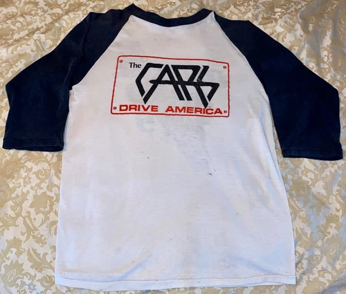 The Cars On The Road Tour Raglan Tshirt Mens Co 1970s vintage concert t-shirt, vintage, single stitch, B+ condition