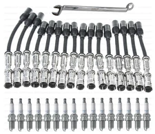 Ignition Tune-Up Kit NGK Spark Plugs + Wires + Tool for Mercedes V8 M113 Engines