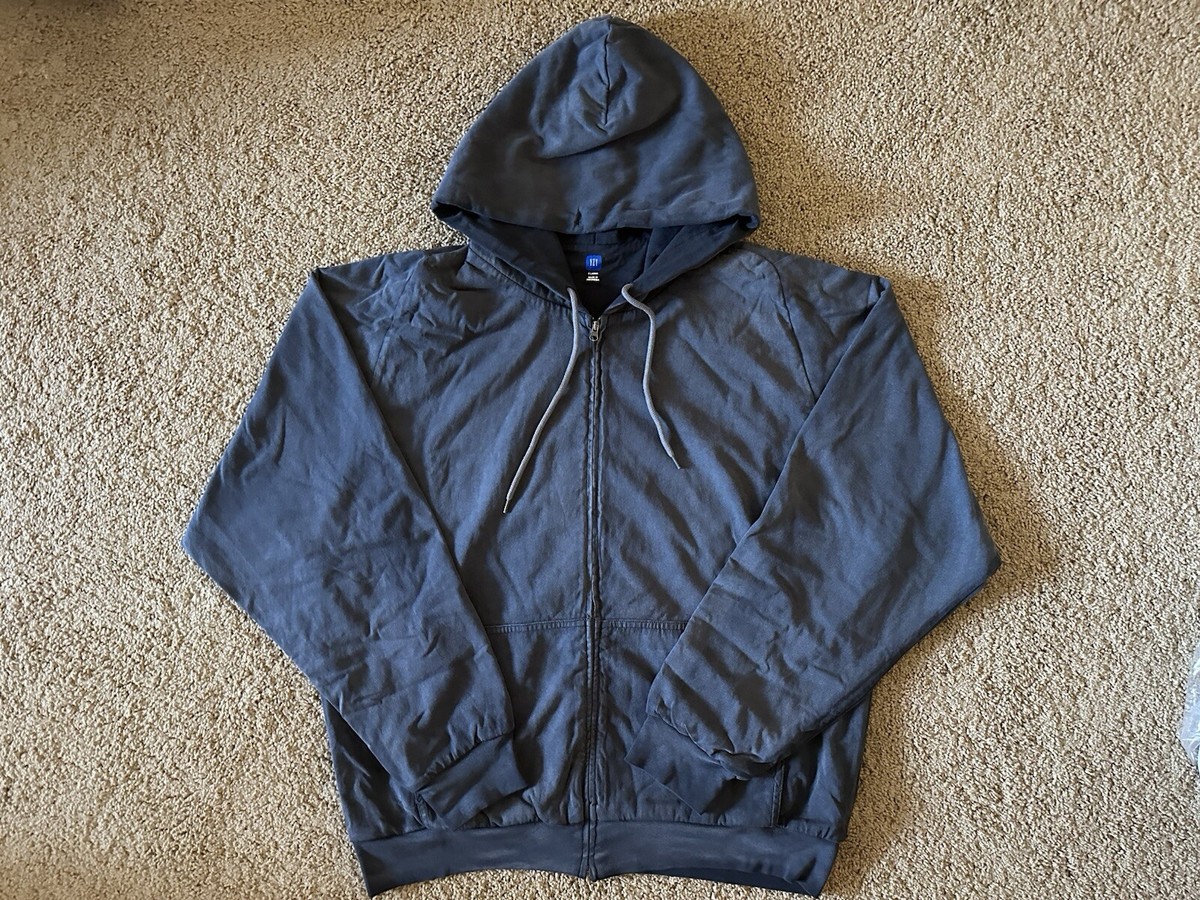 Size XL - Yeezy Gap Zip Up Drawstring Hoodie Poetic Black Size XL - Yeezy Gap Zip Up Drawstring Hoodie Poetic Black