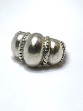 Sterling Silver Triple Dome Ribbed Rope Accent Ring Size 7