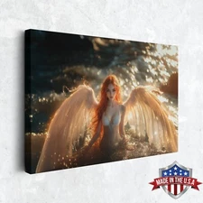 When Angels Bathe in Dawn Wall Art, Canvas Print for Home Decor, Art Poster