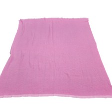 Vintage Waffle Weave Blanket Pink with Satin Trim 71x80 Has Flaws