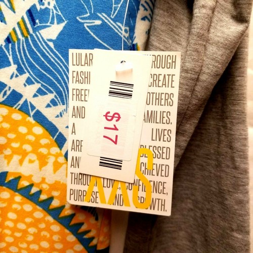 Neu mit Etikett Lularoe Randy Damen XXS 2XS lebendige farbige geometrische graue Ärmel NEU - Bild 2 von 4