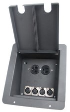 Elite Core FB4 AC Recessed Floor Box With 4xXLRF and Duplex AC Connectors