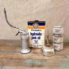 Vintage Lot Oil Can Vintage Eagle Pump Oiler Can Sterno Cooking Fuel Permatex