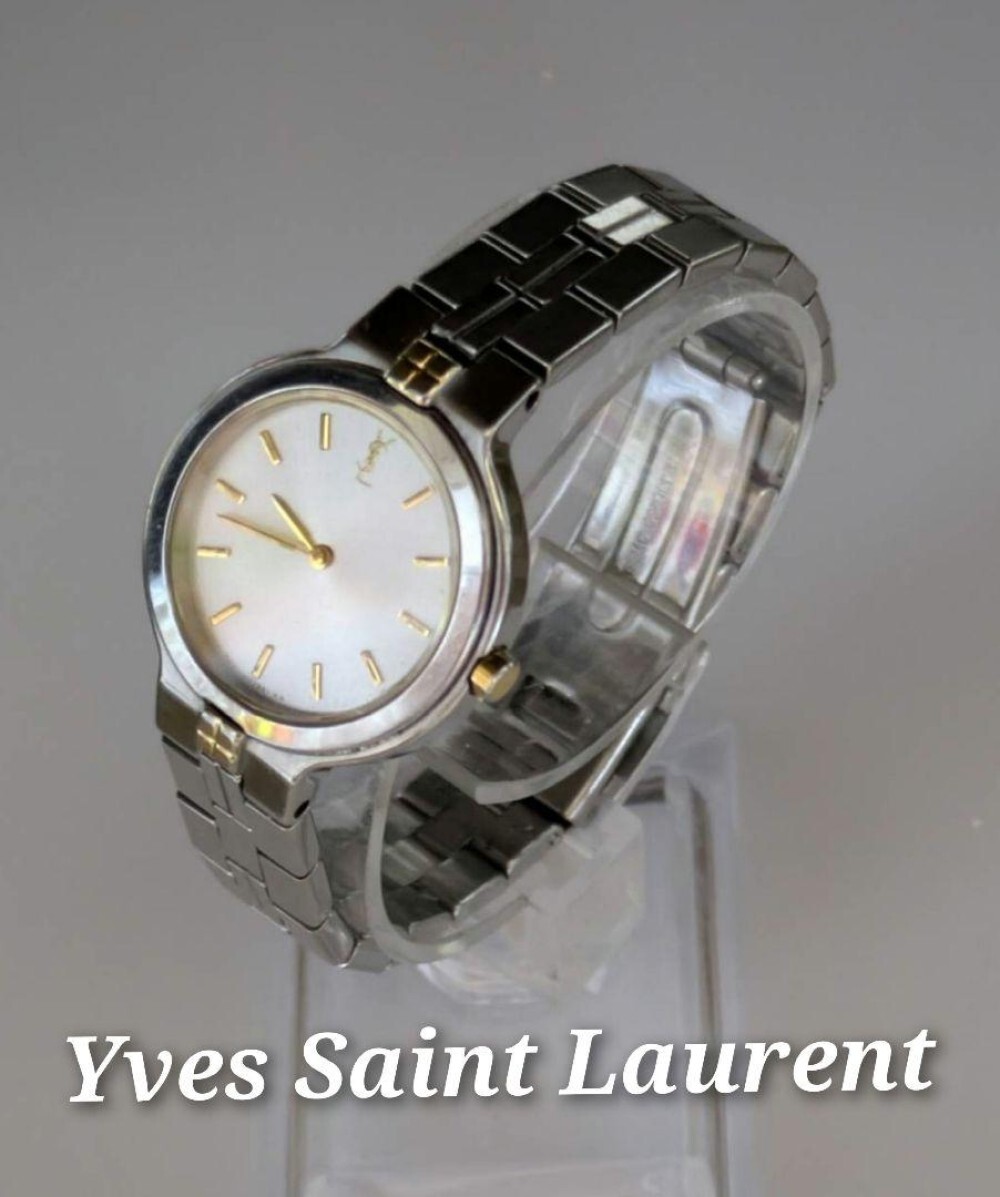 Yves Saint Laurent Silver & Gold Watch Working | eBay