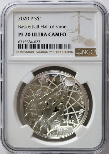 2020-P Basketball Hall of Fame Silver Dollar $1 NGC PF70 Ultra Cameo