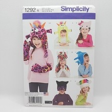 Simplicity 1292 Kid's Teens Novelty Hats Mittens Sewing Pattern Size S-L Uncut