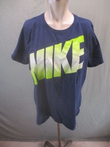 NIKE Size 2XL Boys Blue 100% Cotton Short Sleeve Training Athletic T-Shirt 295
