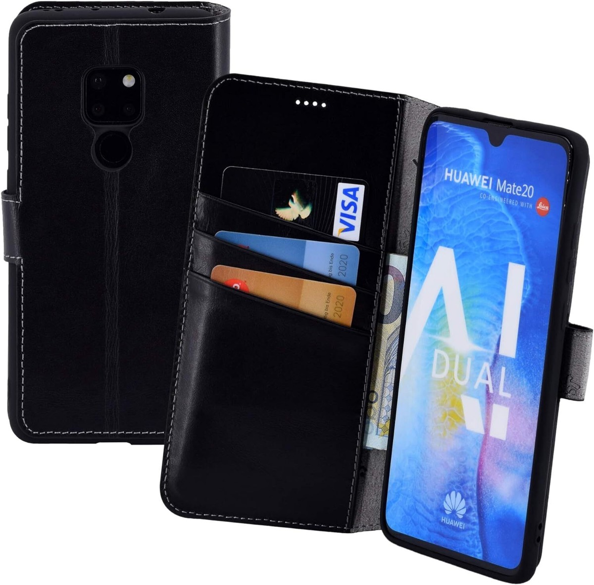 Huawei Mate 20 case book style genuine leather mobile phone bag wallet case  prot