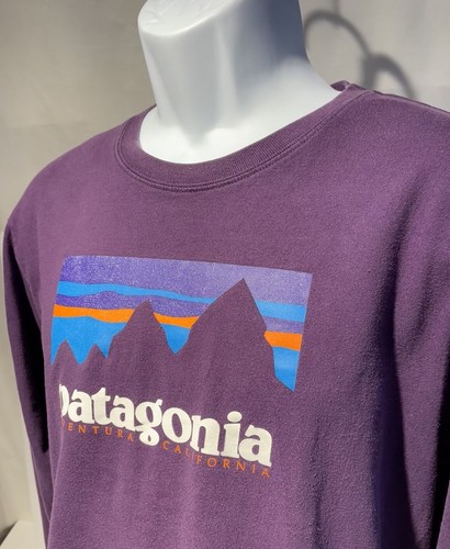 Patagonia Ventura T Shirt Mens Sz M 42 Chest Purple Long Sleeve Crew Neck Hiking - Picture 2 of 15