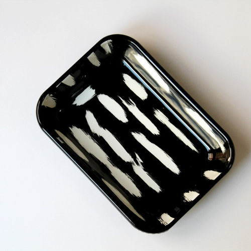 Rozi Stripe Collection Enamel 3-Piece Rectangular Serving And Roasting Dish Set - Picture 4 of 5