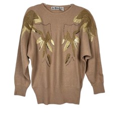 Vintage Lambswool Beautiful Modern Abstract 80s Sweater Women  s Size Small