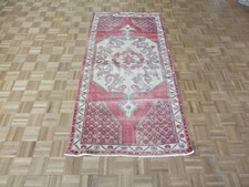 3'9 x 7'9 Hand Knotted Red Vintage Turkish Oushak Oriental Rug G11897