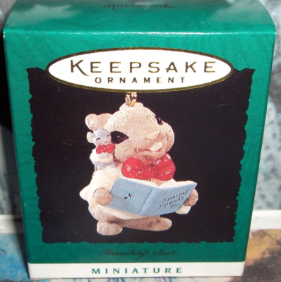 Friendship Duet`1995`Miniature-Rabbit & His Mouse Friend,Hallmark Tree Ornament