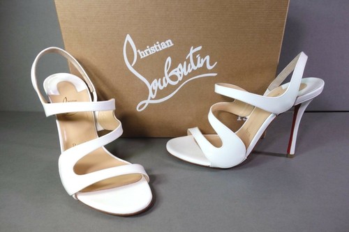 VAVAZOU 100 White Latte Patent Sandals 