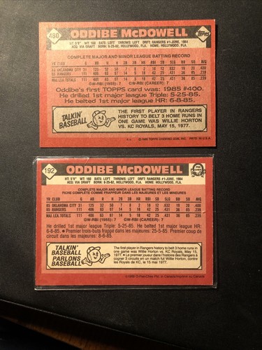 1986 O-Pee-Chee - #192 Oddibe McDowell - Picture 8 of 14