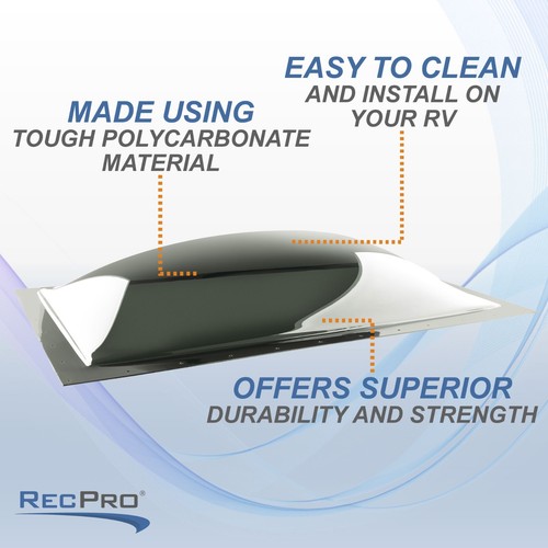 RecPro RV Skylight Cover Bubble | Rectangular Durable Exterior Dome - Picture 12 of 14