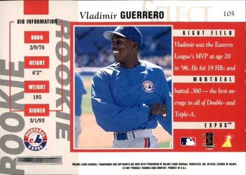 Vladimir Guerrero ⚾ Collection MLB AU CHOIX 1996 - 1999 EXPOSITIONS DE MONTRÉAL ⚾ SÉNATEUR - Photo 67 sur 203