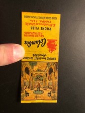 OLD Vintage "COLUMBIA-The Gem" Tampa, FL matchbook MADE IN USA