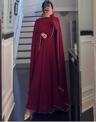 Partywear Anarkali Kurta Flared Gown Bollywood Readymade Long Designer Kurti Set - Picture 16 of 19