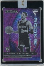 2020-21 Panini Flux Basketball Purple Scope Prizm Rookie #9 Tyrese Haliburton 