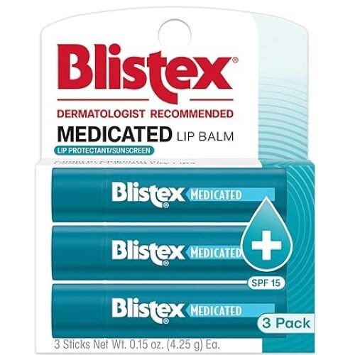 Blistex, Medicated Lip Balm, Lip Protectant/Sunscreen, SPF 15, 3 Balm Value Pack