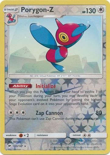 Pokemon Burning Shadows Porygon-Z Rare Reverse Holo 105/147