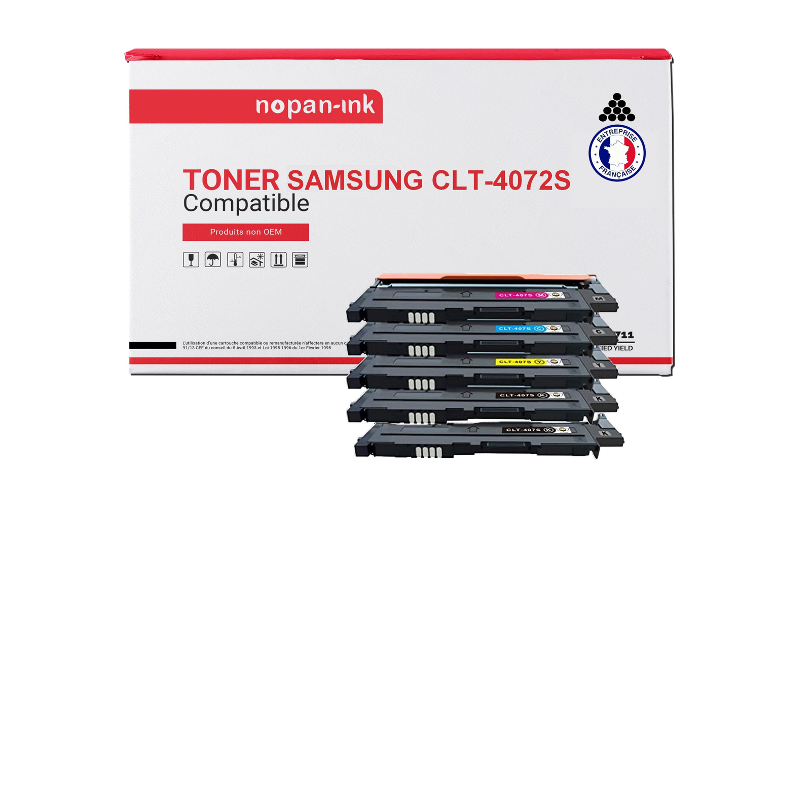 Toner Samsung CLT-4072S ELS pack 5 cartouches compatibles noir couleur imprimante laser