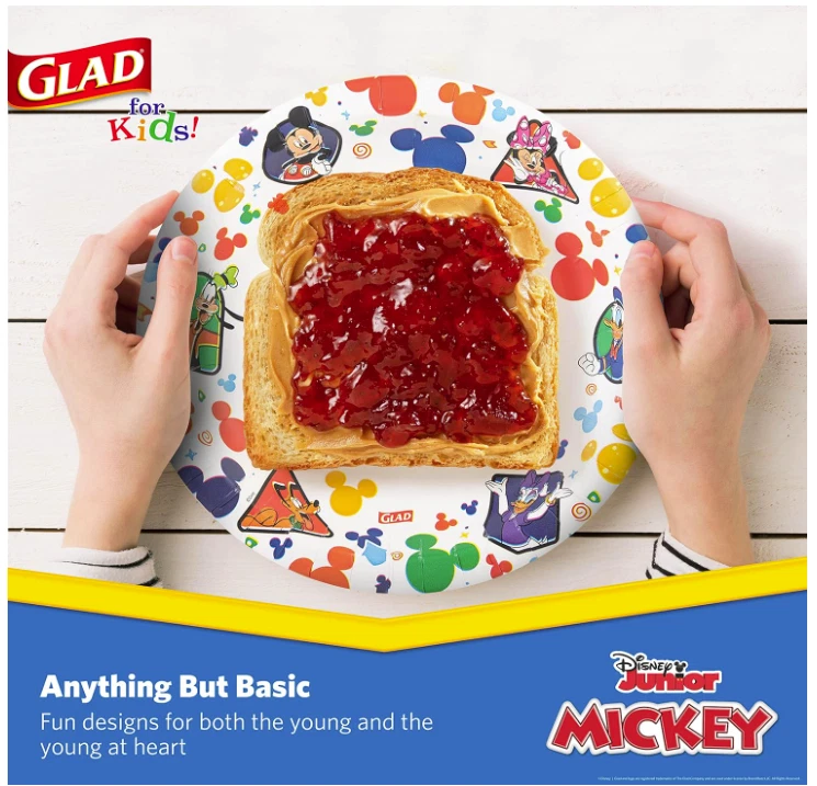 Platos de papel Glad for Kids Disney Mickey and Friends 8,5”, 40 quilates - Hacer comida Foto 4 de 4