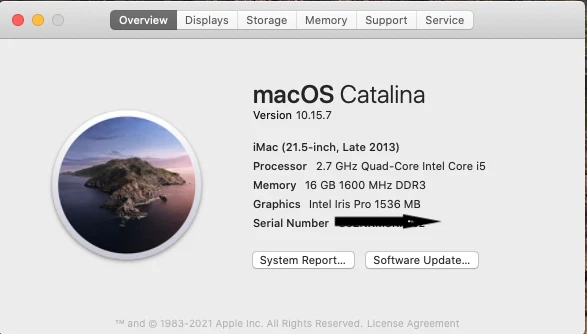 Apple iMac A1418 21.5" Desktop Intel Core i5 2.7 GHz ,1TB SSD Samsung, 16GB RAM - Image 4 of 4